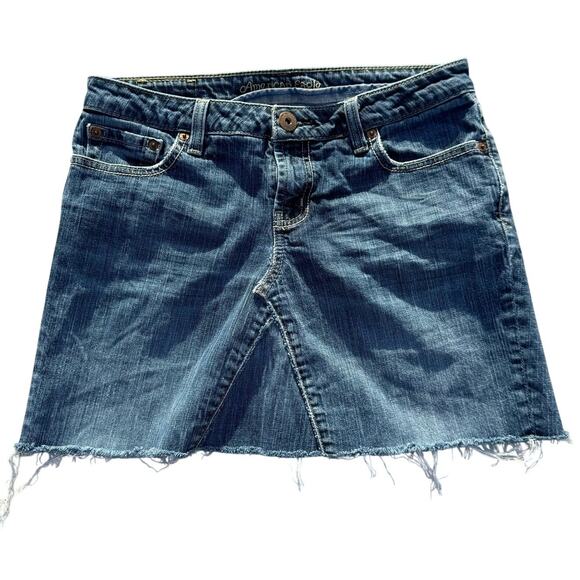 Vintage Y2K American Eagle Blue Cotton Denim Mini Skirt Women's 6 - Picture 1 of 10